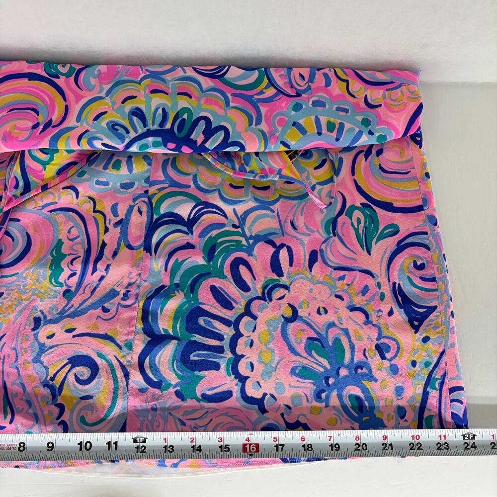 Lilly Pulitzer Spaghetti Strap Mini Slip Dress Size L Pink Blue Abstract Print - Picture 6 of 14